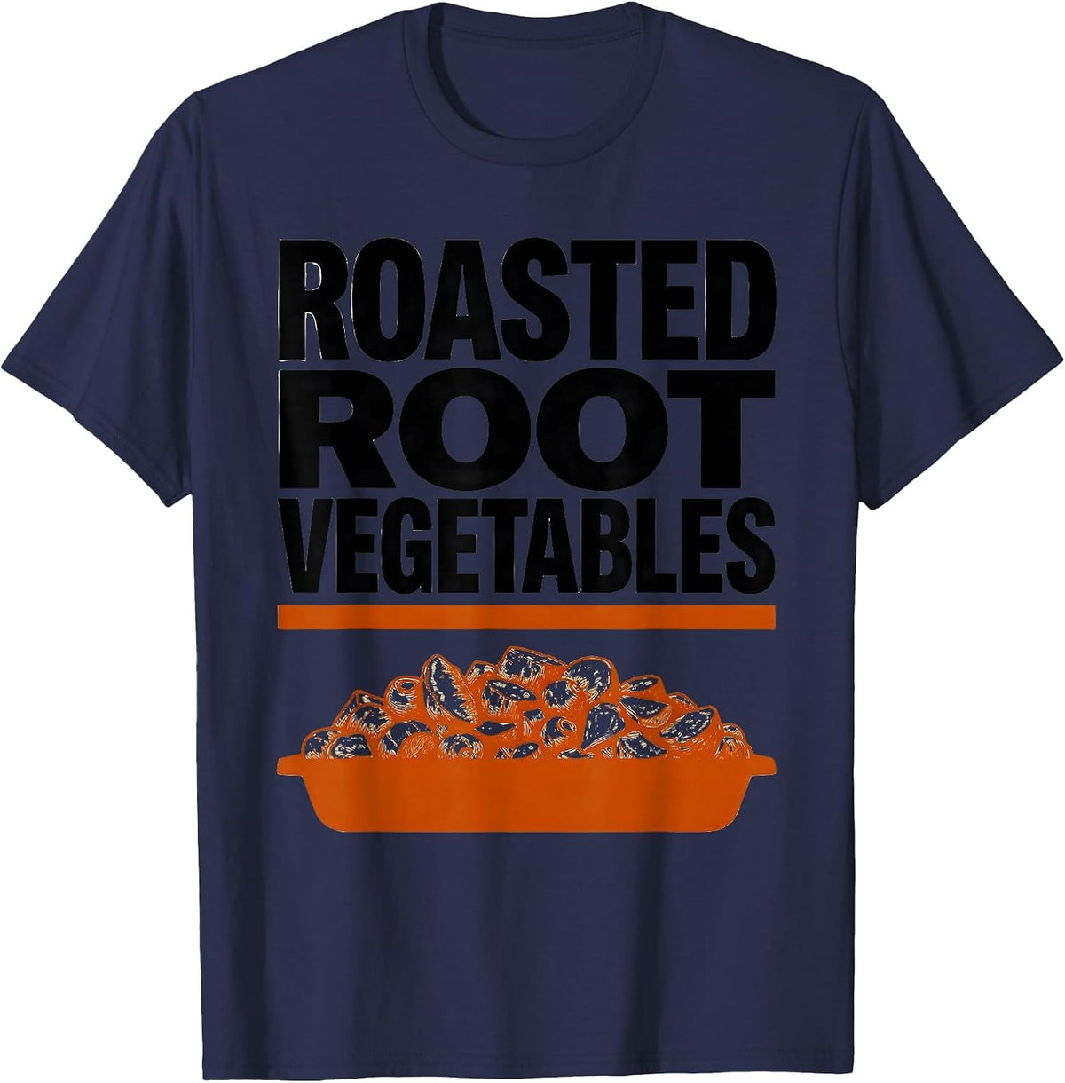 Men's Roasted Root Vegetables Bootleg 90's Rap Rock Vintage Funny T-Shirt - Navy Blue