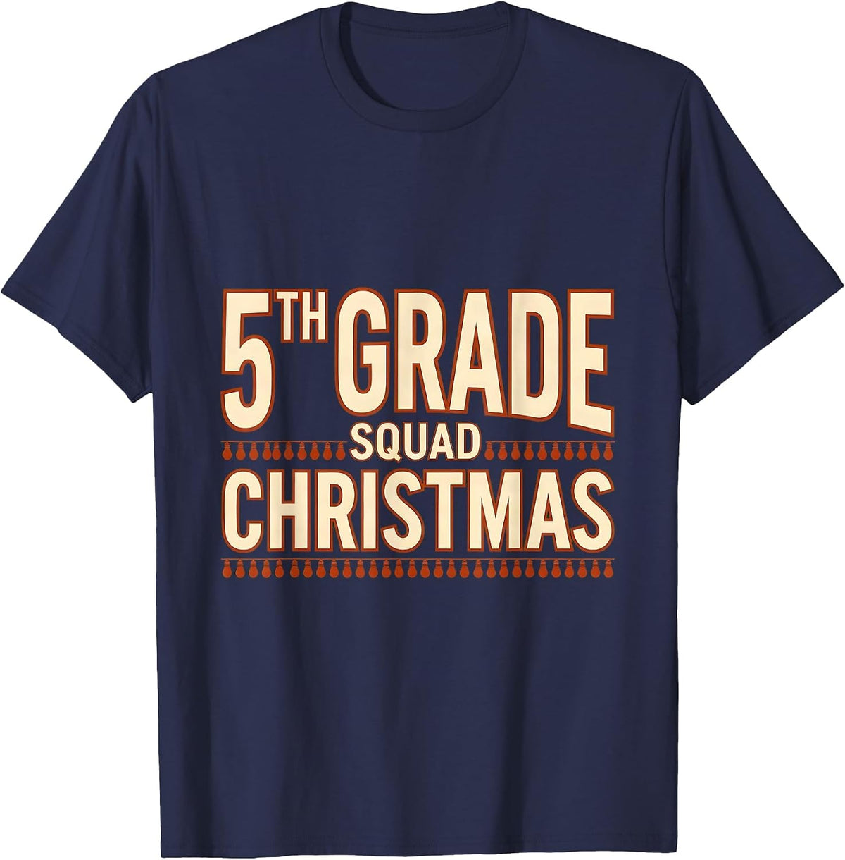 5th Grade Squad Christmas Teacher Humor Holiday T-Shirt - Navy Blue