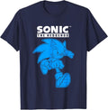 Sonic The Hedgehog Blue Shade Epic Run Portrait T-Shirt - Navy Blue