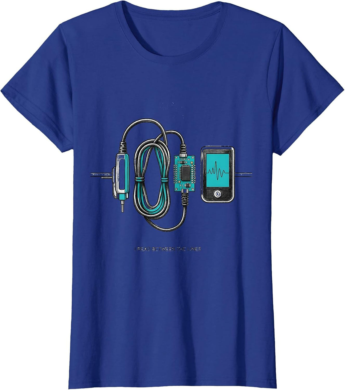 Women's I Read Between The Lines Funny Respiratory Therapist RT T-Shirt - Royal Blue