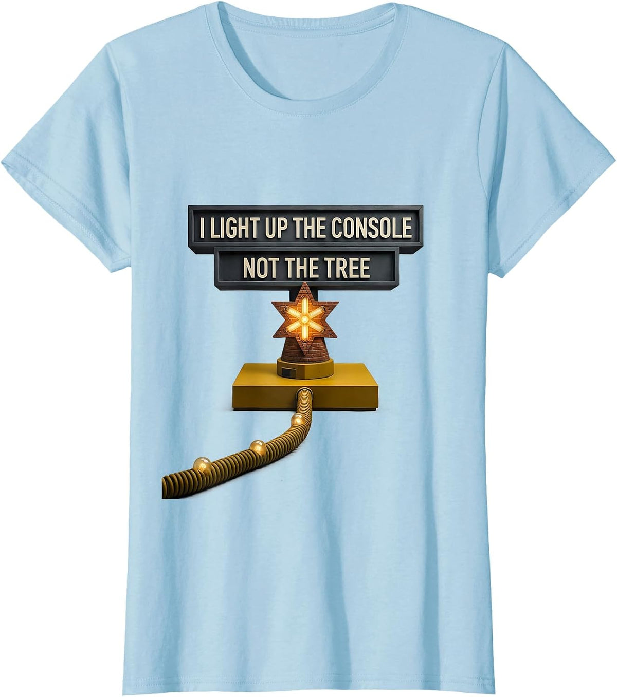 I Light Up The Console, Not The Tree Funny 911 Dispatcher T-Shirt - Baby Blue