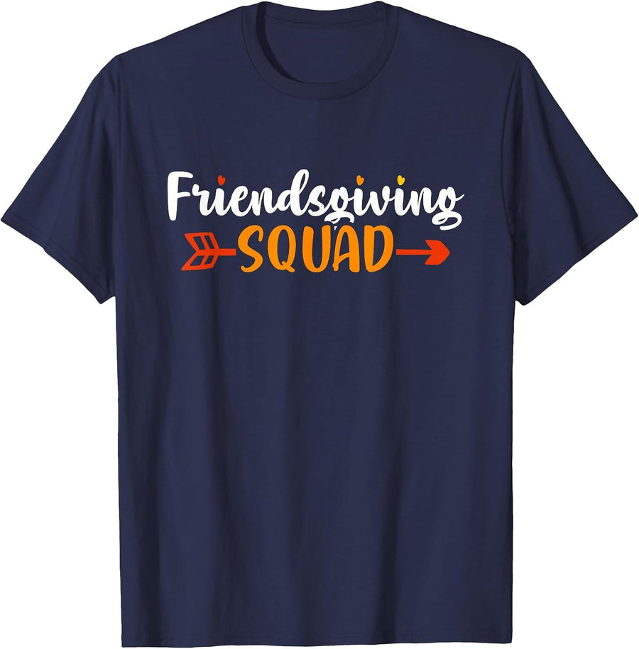Friendsgiving Squad | Funny Thanksgiving Friendship T-Shirt - Navy Blue