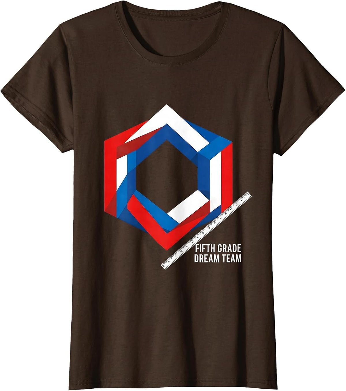 Women's Fifth Grade Dream Team Bauhaus Modernist Back to School T-Shirt - Brown