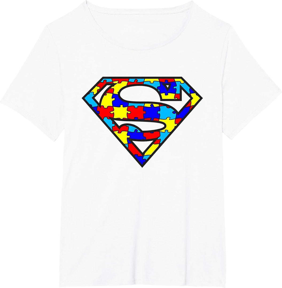 Funny Autism Awareness Superhero T-Shirt - White
