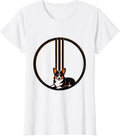 Women's Corgi Minimalist Breed Lover Retro Humor T-Shirt - White