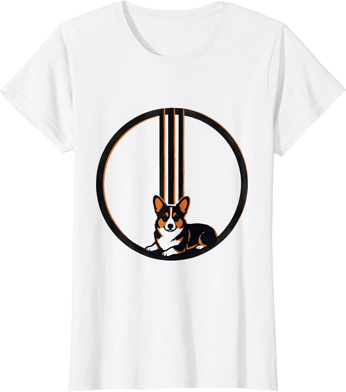 Women's Corgi Minimalist Breed Lover Retro Humor T-Shirt - White