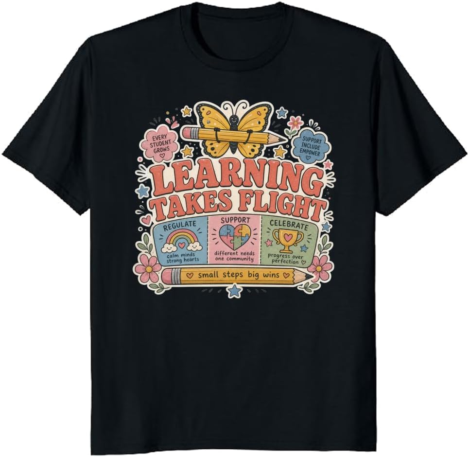 Special Education Teacher T-Shirt Celebrate Every Win Doodle Tee - S8