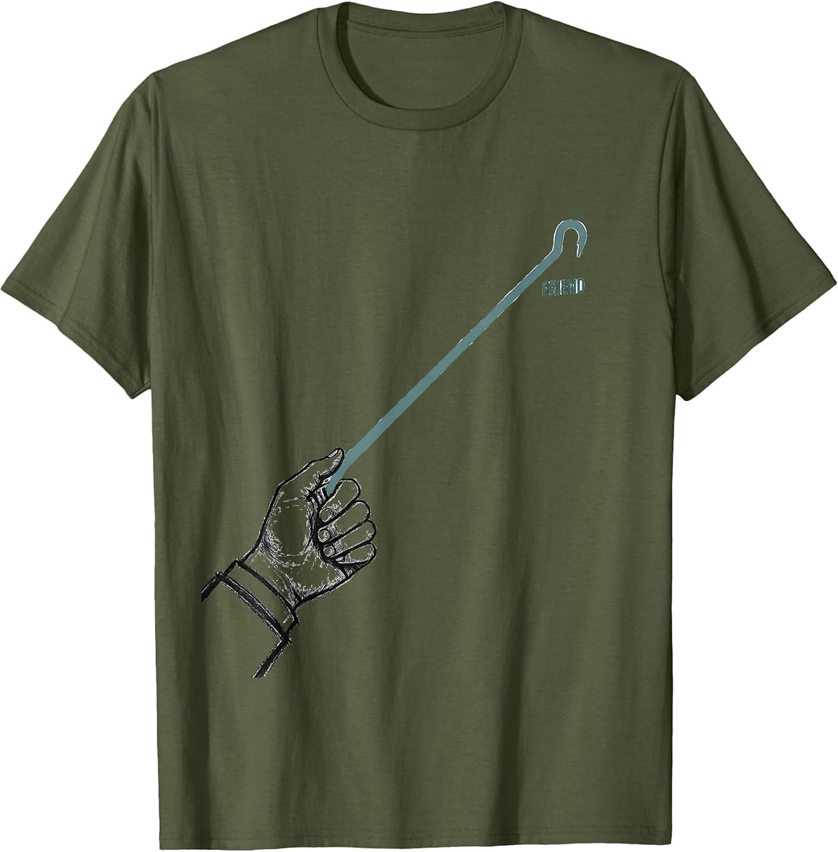 Friend ASL Sign Language Awareness Teacher Inclusion T-Shirt - Olive Green