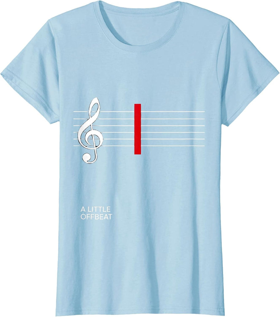 Women's A Little Offbeat Funny Music Lover Humor Pianist Gift T-Shirt - Baby Blue