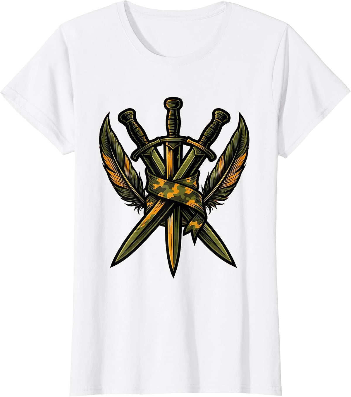Duck Calls on Camo Hunting Graphic T-Shirt - White