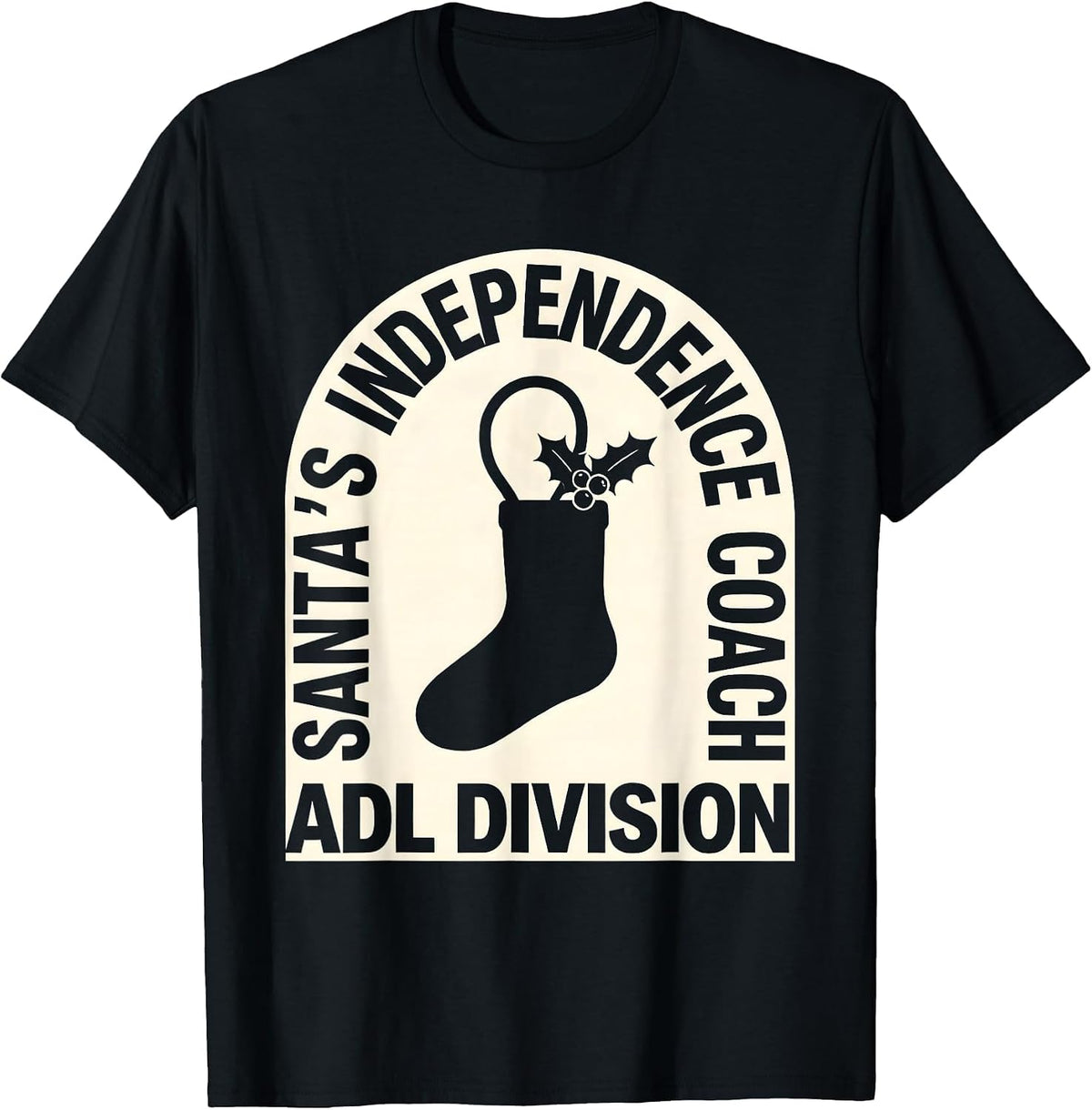 Men's Santa's Independence Coach, ADL Division Occupational T-Shirt - Black