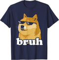Shiba Inu Bruh Doge Meme Shiba Inu Lover T-Shirt - Navy Blue