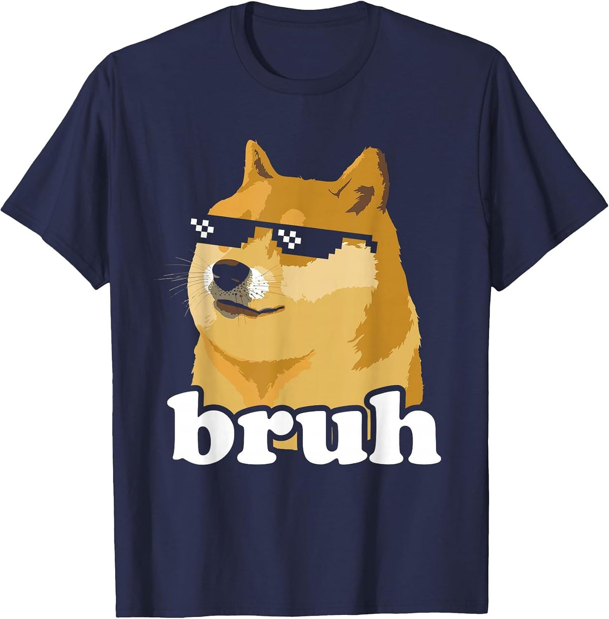 Shiba Inu Bruh Doge Meme Shiba Inu Lover T-Shirt - Navy Blue