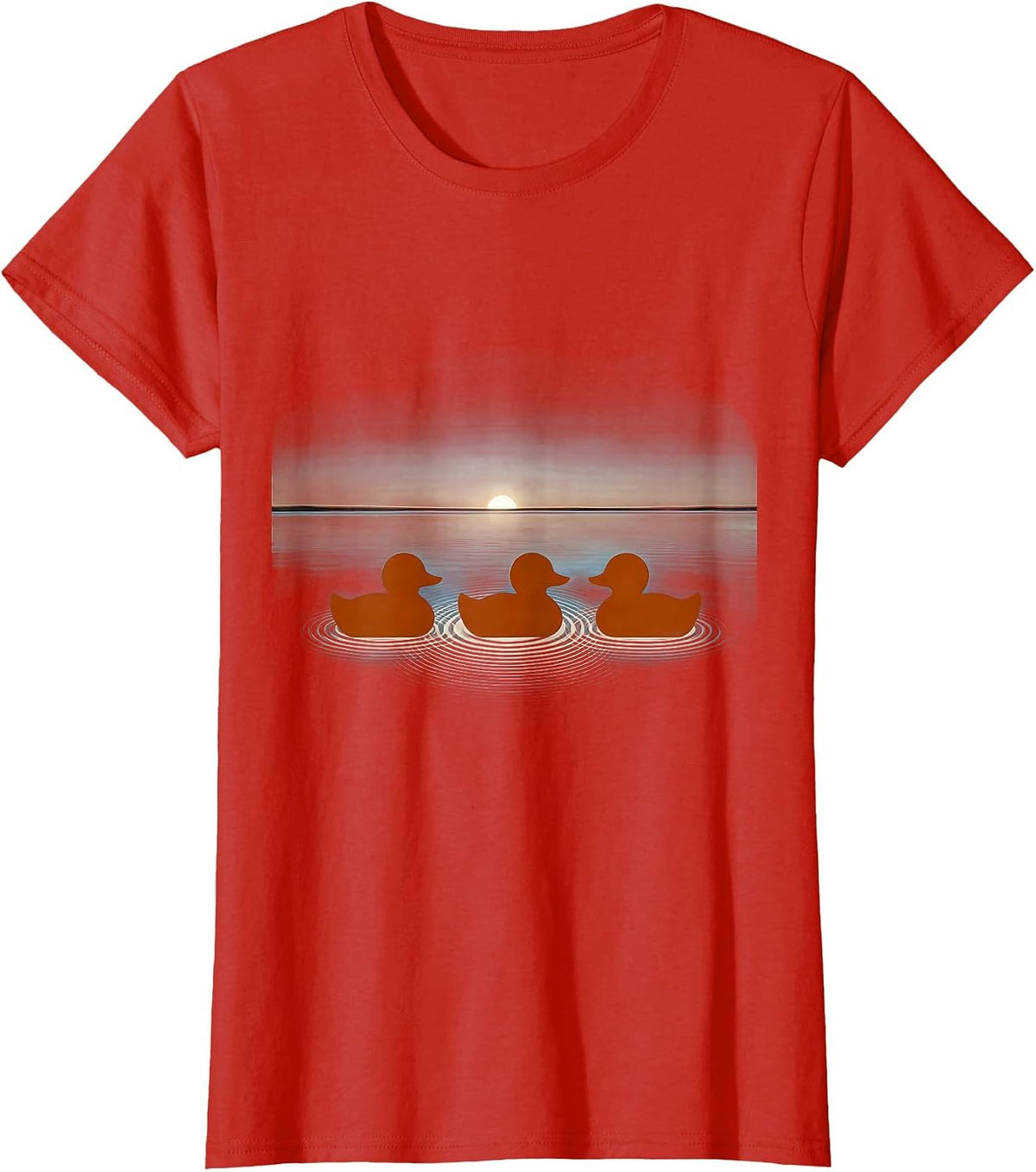 Duck Decoys Floating on Still Water Hunting Art T-Shirt - Red
