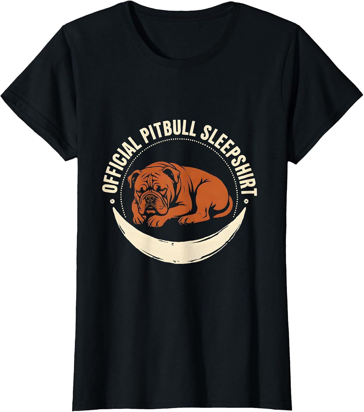 Official Pitbull Sleepshirt Napping Pajamas Dog Lover T-Shirt - Black