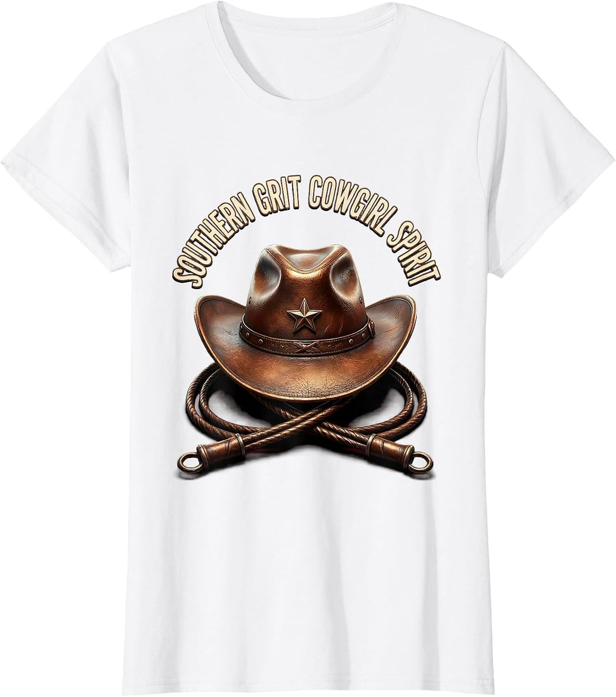 Southern Grit Cowgirl Spirit Western Design T-Shirt - White