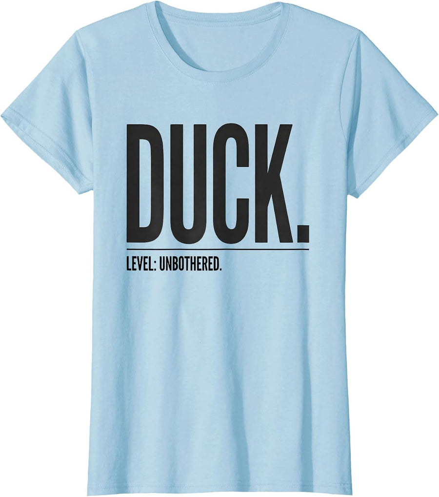 Women's Duck Level Unbothered Funny Novelty Sunglasses Humor Gift T-Shirt - Baby Blue