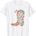 Men's Cowgirl Boot Kicking Desert Dust Western Graphic T-Shirt - White
