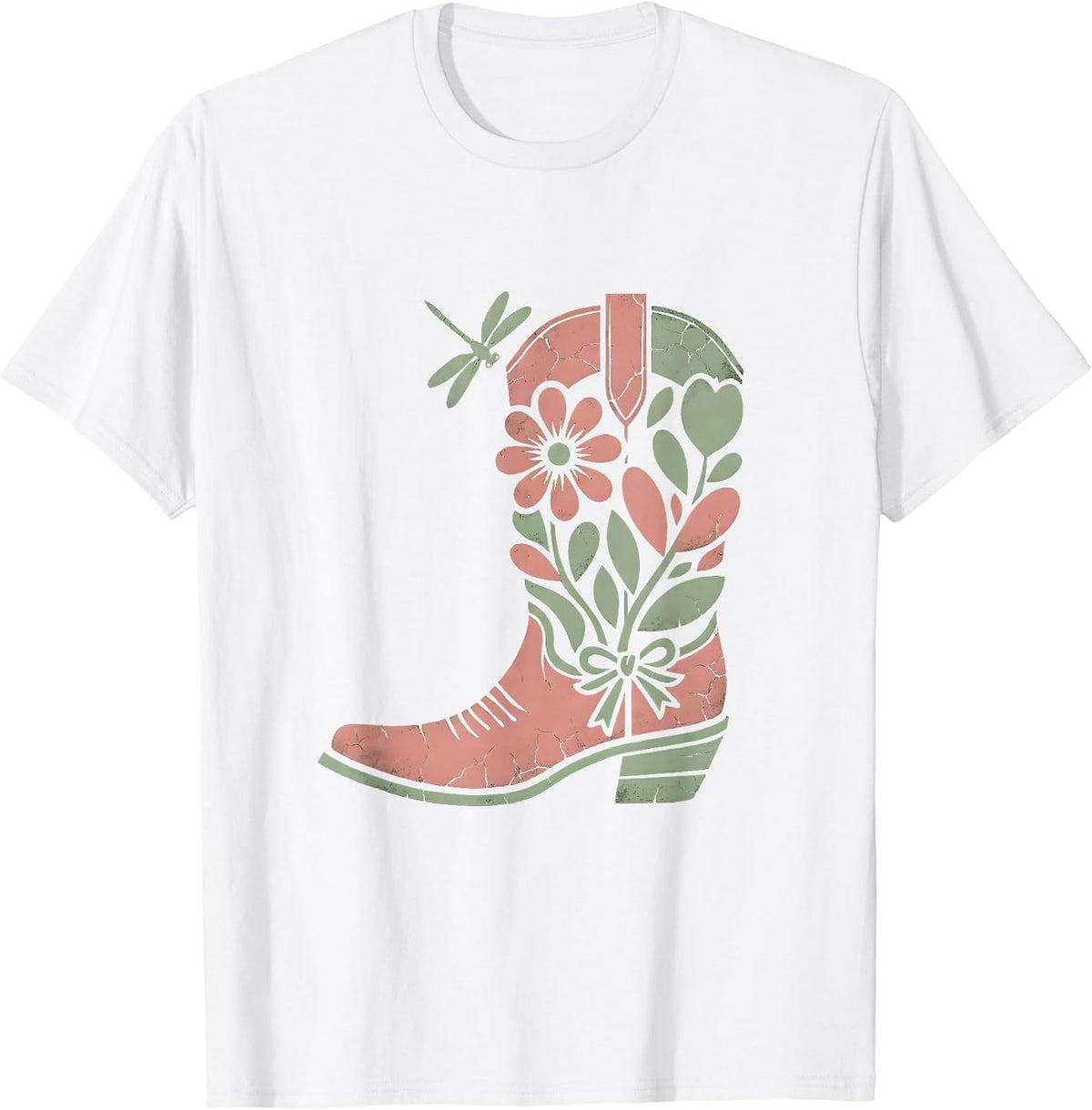 Men's Cowgirl Boot Kicking Desert Dust Western Graphic T-Shirt - White