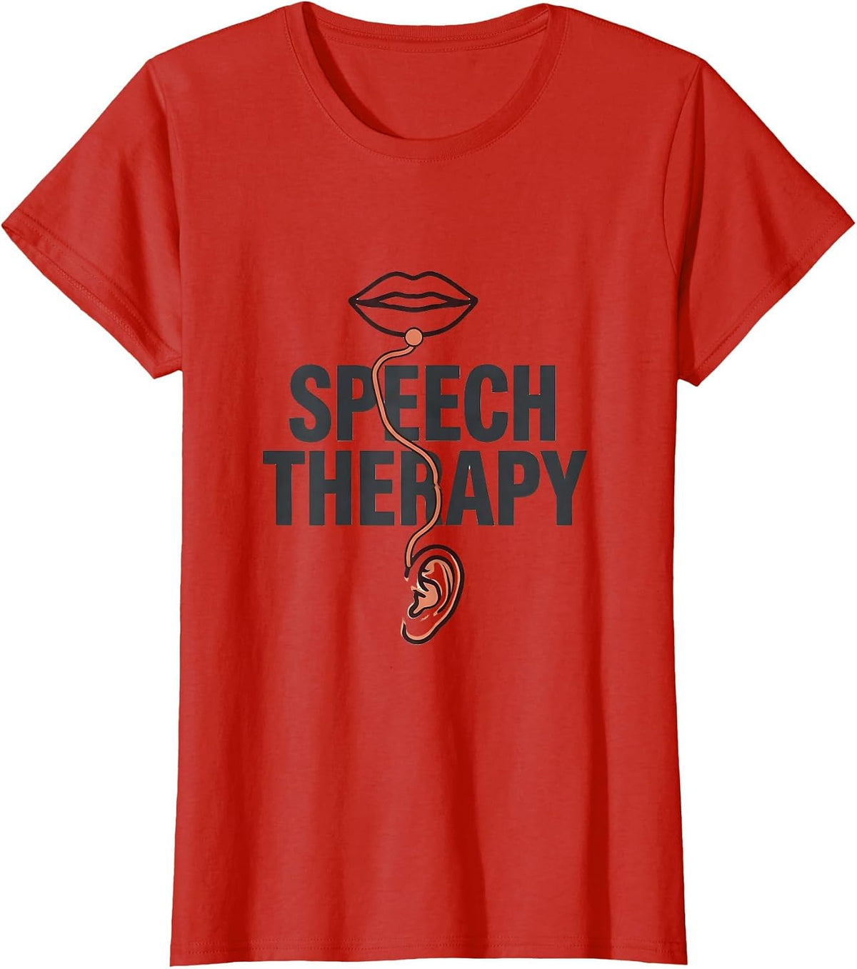 Women's Speech Therapy Minimalist Cute SLP Professional Pride T-Shirt - Red
