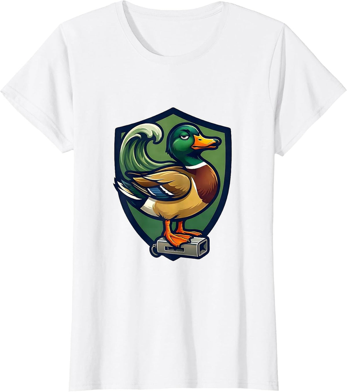 Mallard Mascot Duck Hunter Humor Novelty Gift T-Shirt - White
