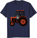 I Run Tractors, Proudly American Funny Farmer Rancher Humor T-Shirt - Navy Blue