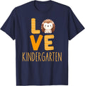 Love Kindergarten Back to School Hedgehog Kinder Teacher T-Shirt - Navy Blue