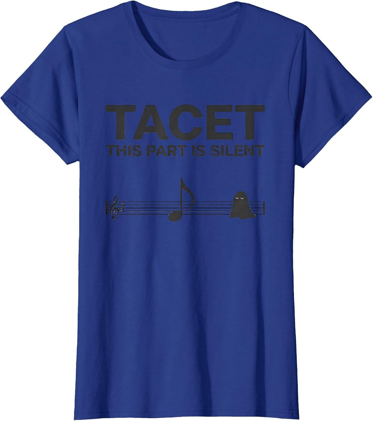 Women's Tacet This Part Is Silent Whimsical Art Teacher Halloween T-Shirt - Royal Blue