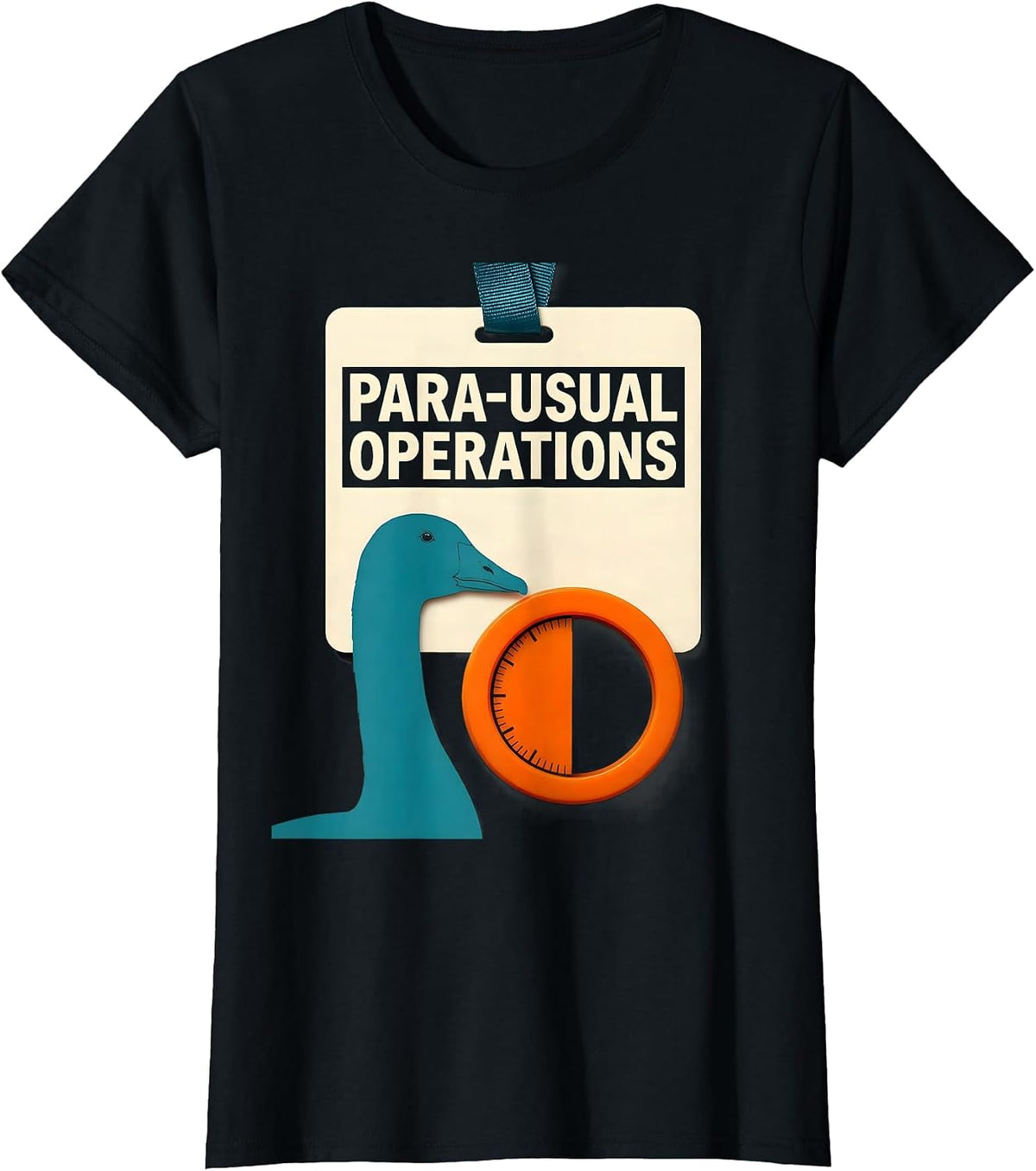 Para-Usual Operations Funny Paraprofessional Goose SPED T-Shirt - Black
