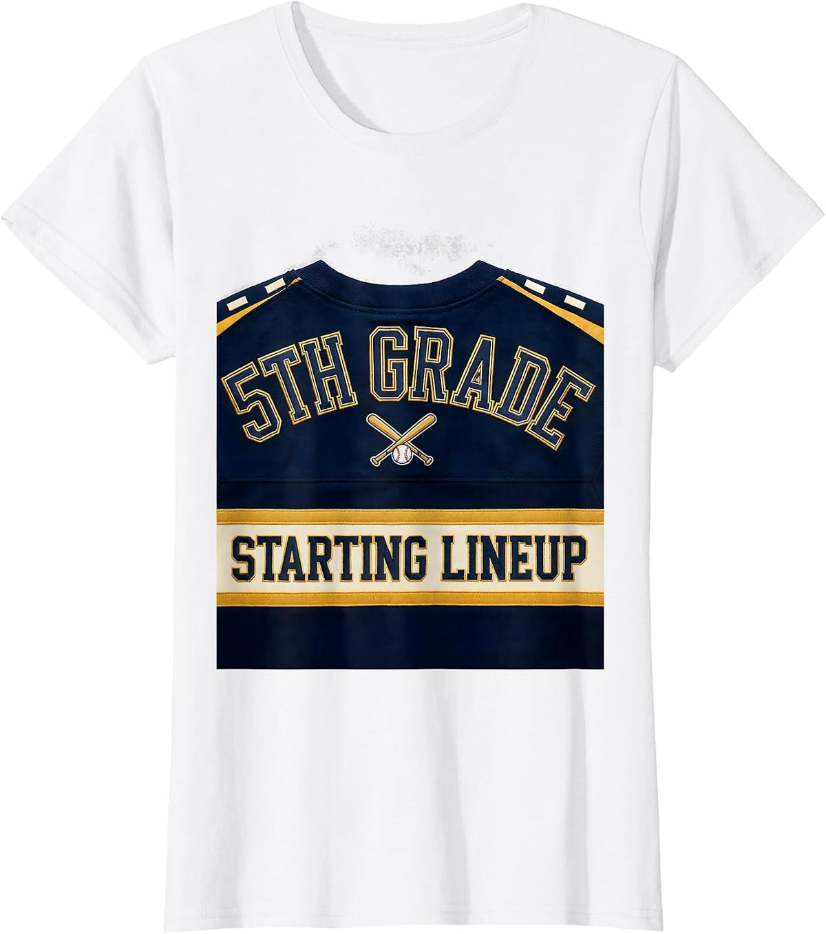 5th Grade Starting Lineup Sports Back To School Baseball T-Shirt - White