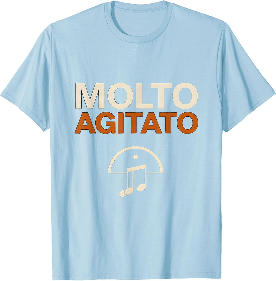 Men's Molto Agitato Editorial Conceptual Music Teacher Halloween T-Shirt - Baby Blue