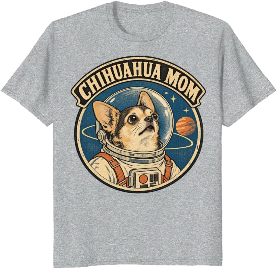 Chihuahua Mom T-Shirt Sumi-E Chibi Pet Portrait Graphic Tee - S3