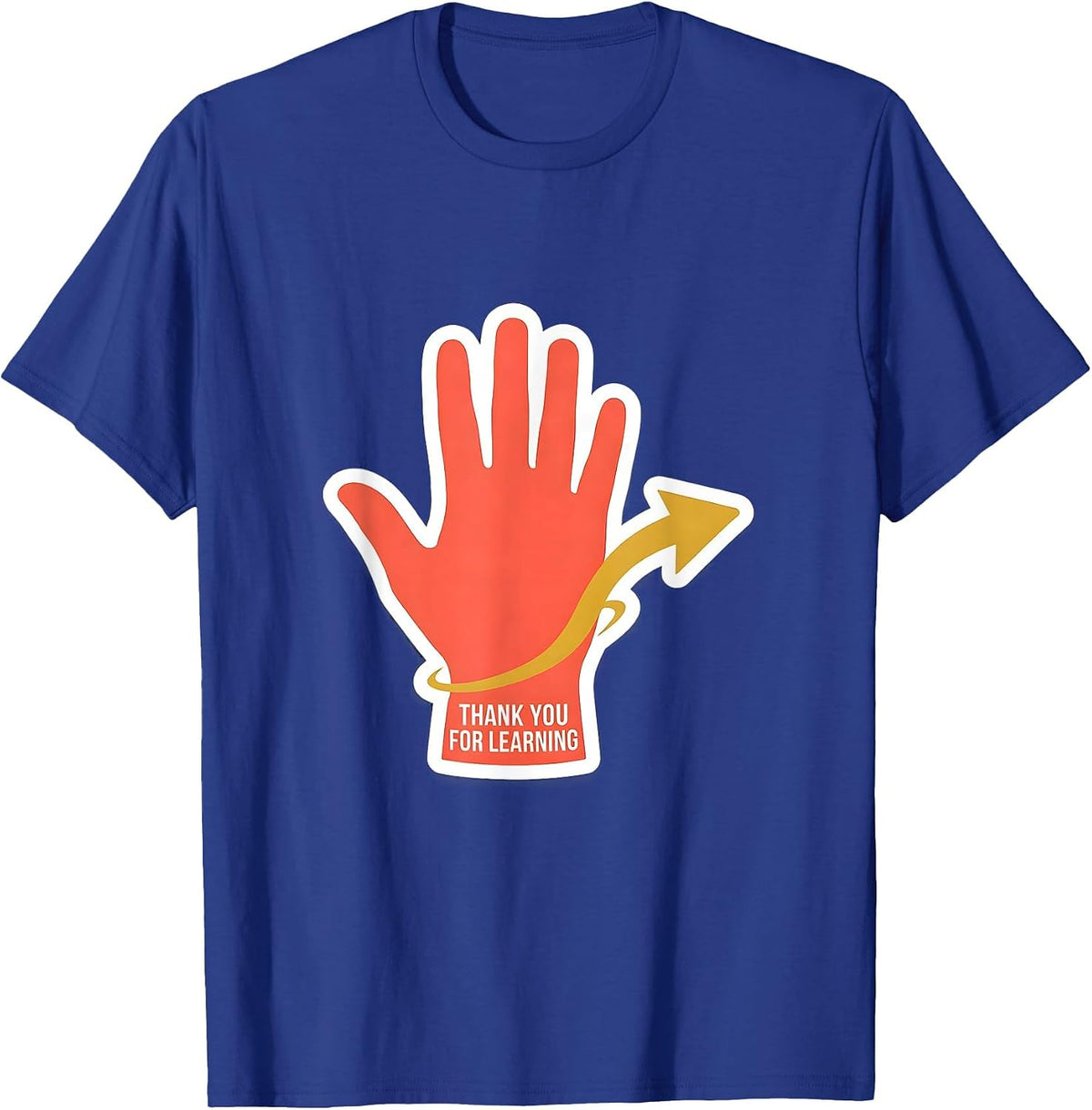 Men's Thank You For Learning Funny ASL Sign Language Teacher T-Shirt - Royal Blue