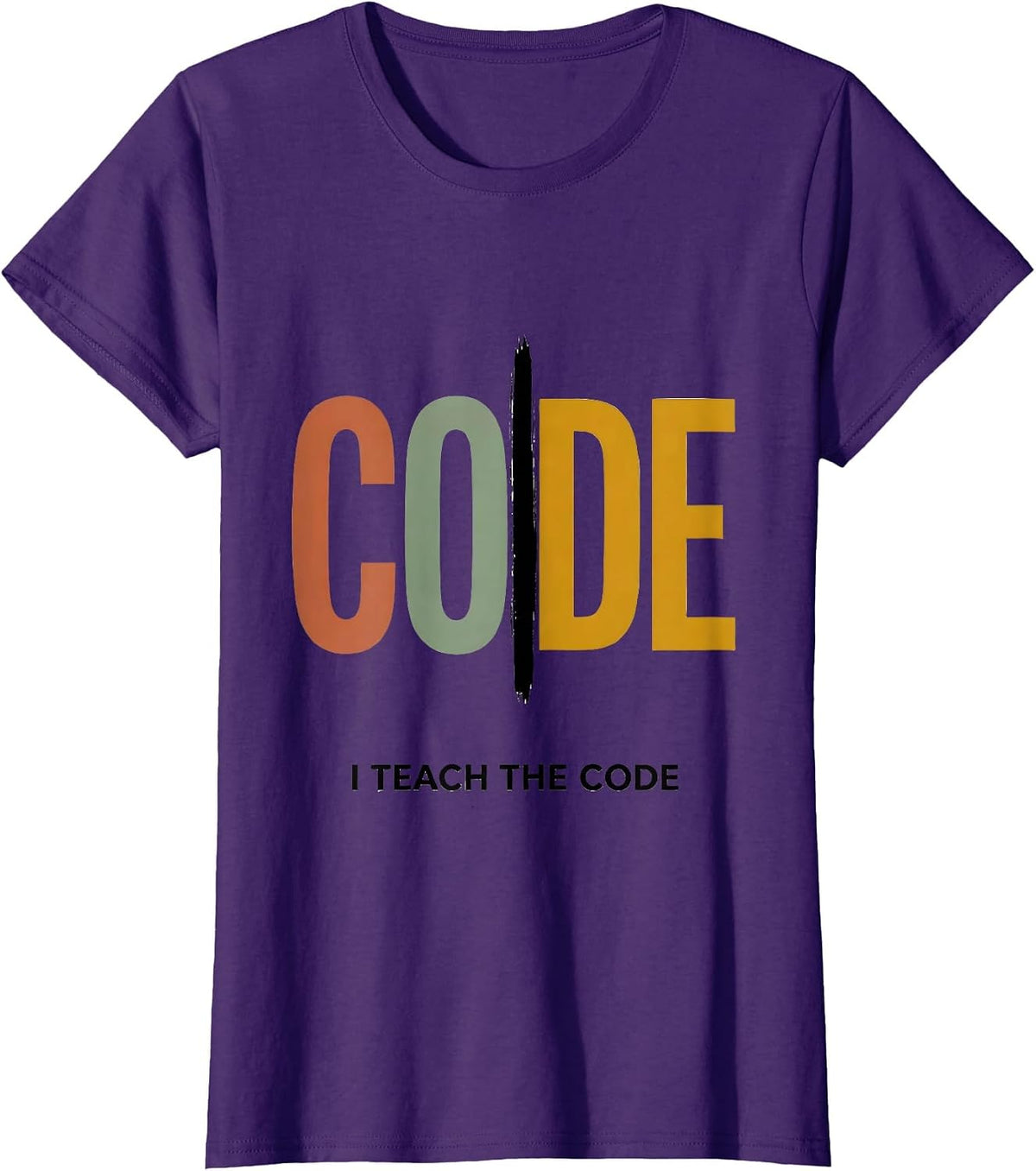 Women's I Teach The Code Dyslexia Teacher Humor SPED Specialist T-Shirt - Purple