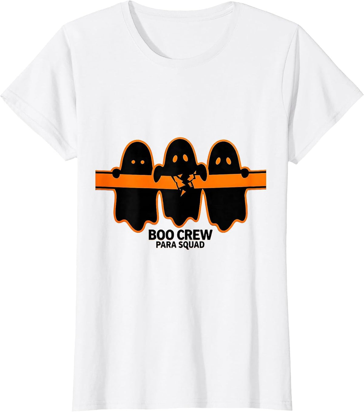 Boo Crew Para Squad Stencil Ghost Sped Paraprofessional T-Shirt - White