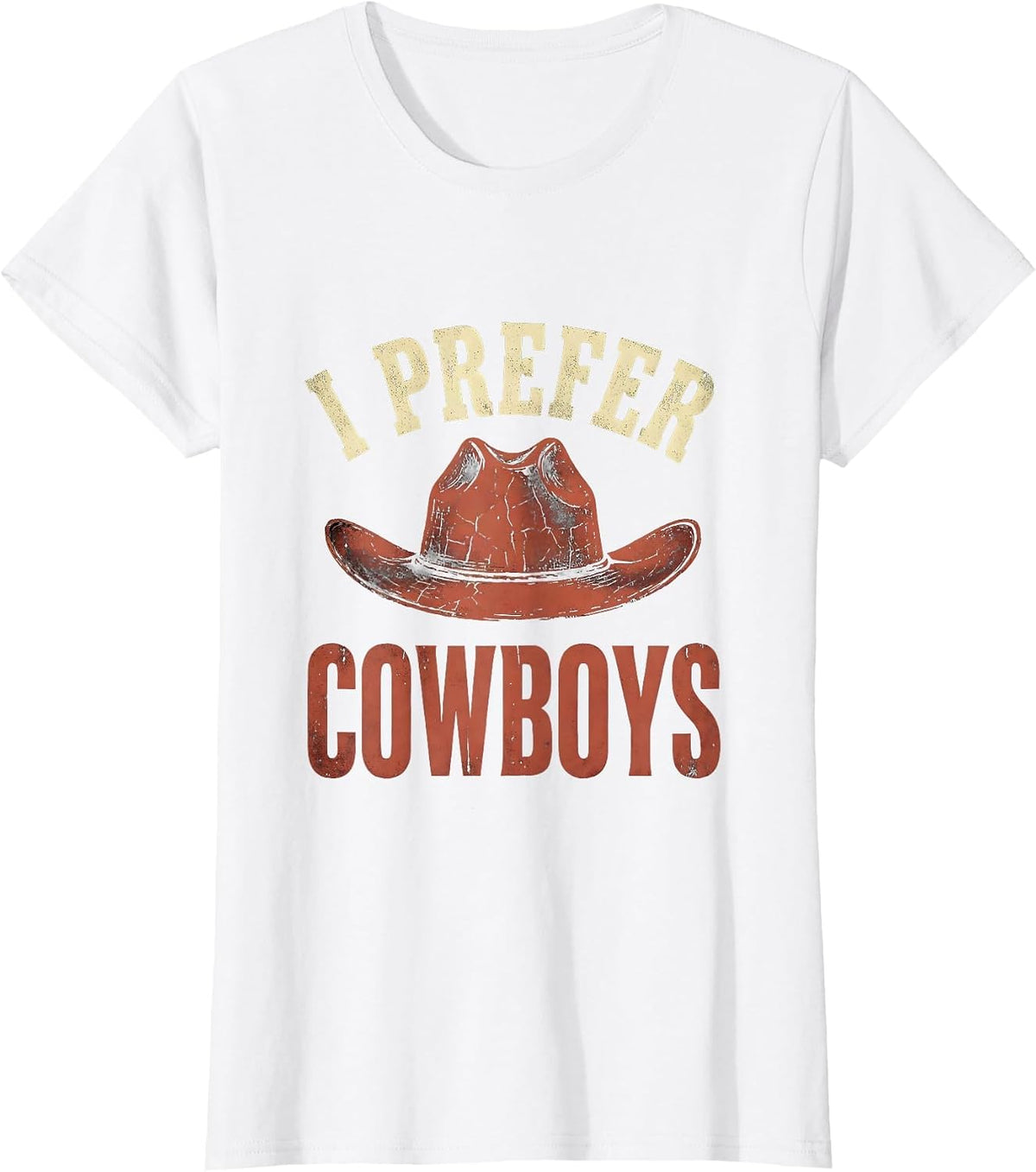Women's Save A Horse Ride A Cowboy I Prefer Cowboys T-Shirt - White