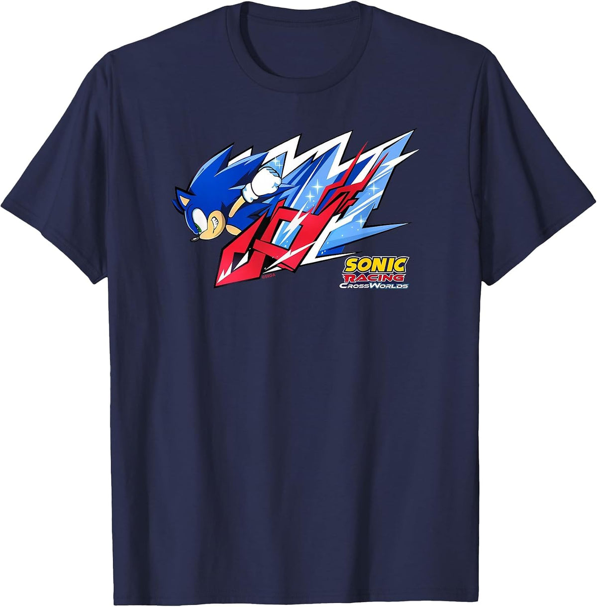 Sonic Racing CrossWorlds - Sonic Decal T-Shirt - Navy Blue