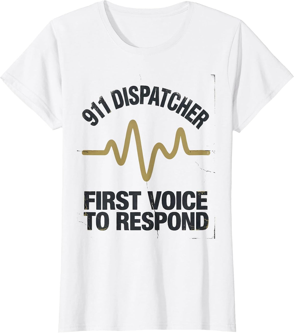 Women's 911 Dispatcher First Voice To Respond Distressed T-Shirt - White