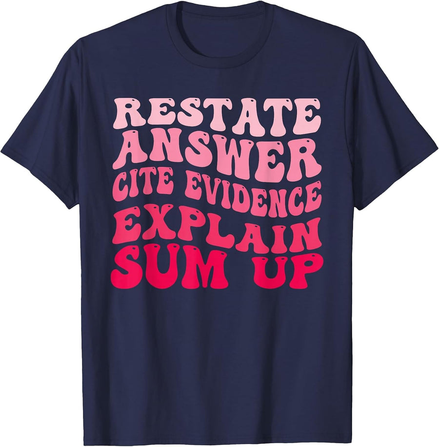 Races Writing Strategy Funny Text Evidence English Teacher T-Shirt - Navy Blue