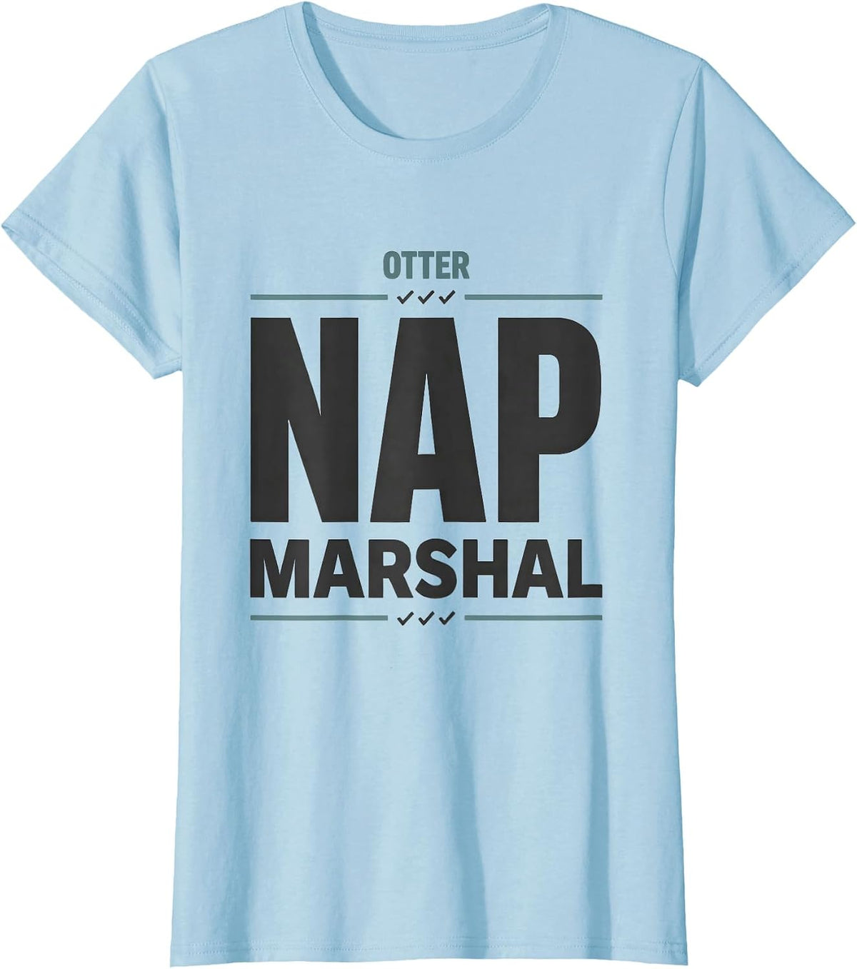 Women's Otter Nap Marshal Cute Animal Sleepshirt Lounge Wear T-Shirt - Baby Blue