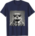 Sea Otter Lover Funny Design T-Shirt - Navy Blue