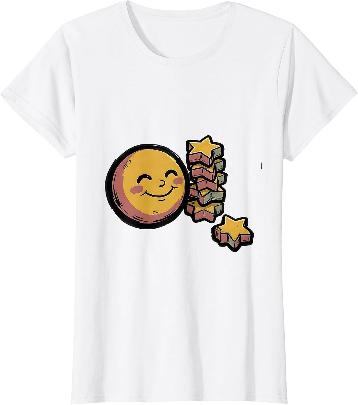 Women's Star Treats Happy Face ABA Therapist Behavior Analyst Gift T-Shirt - White