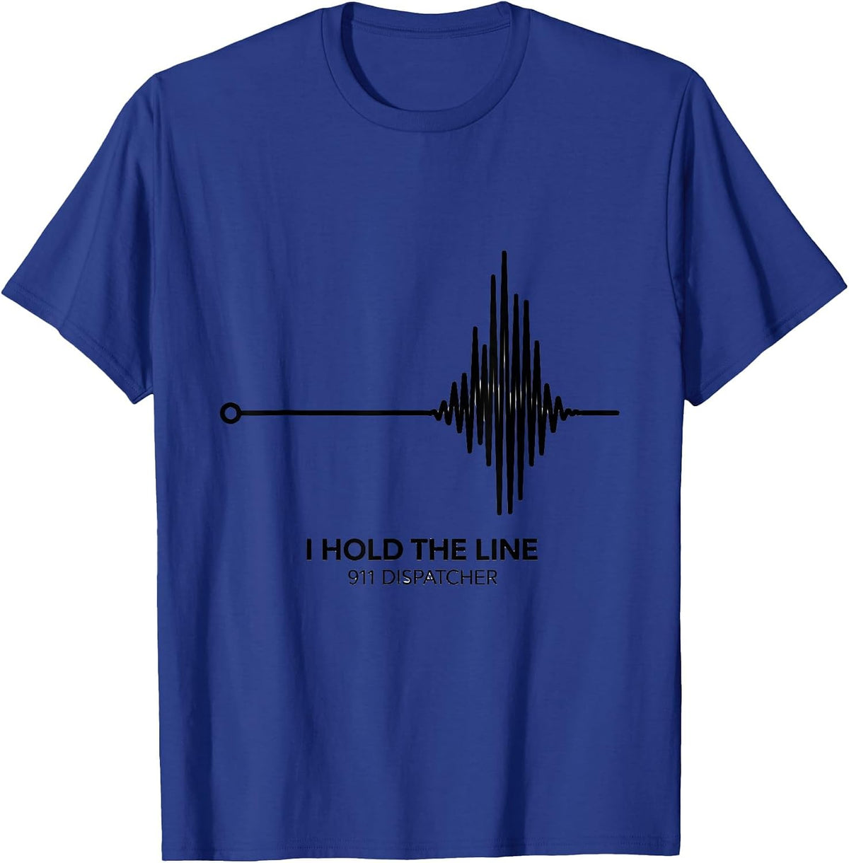 I Hold The Line 911 Dispatcher Line Art Emergency Services T-Shirt - Royal Blue