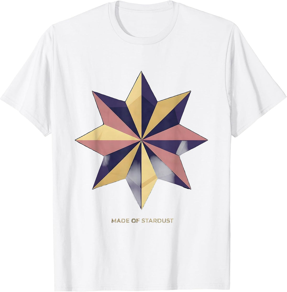 Men's Made of Stardust Cosmic Universe Design T-Shirt - White