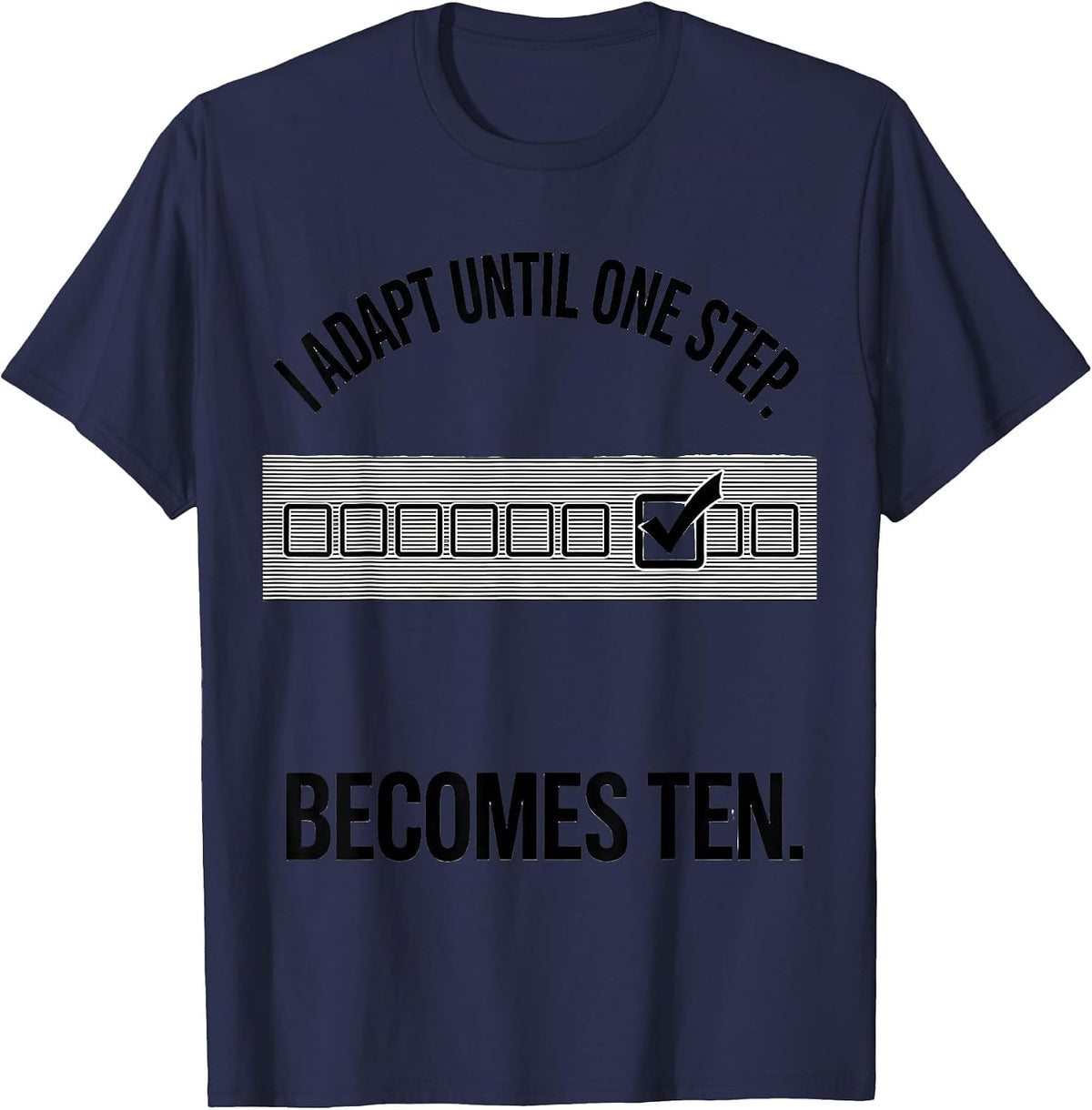 Men's I Adapt Until One Step Becomes Ten Line Art SPED Teacher T-Shirt - Navy Blue