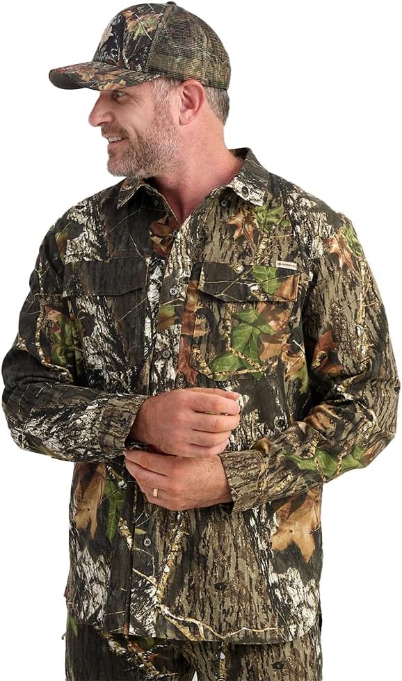 Nomad Outdoor Performance Men's Rub Line Field Shirt - Durable Long Sleeve Button-Down Hunting Shirt with Advanced