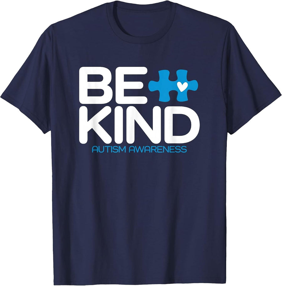 Autism Be Kind Shirt Women Men Kids Be Kind Autism Awareness T-Shirt - Navy Blue
