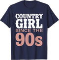 Country Girl Since The 90s Retro Design T-Shirt - Navy Blue