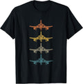 Retro F-4 Phantom Fighter Jet Schematic Vintage F4 Airplane T-Shirt, Men, Black, Small - As Pictured