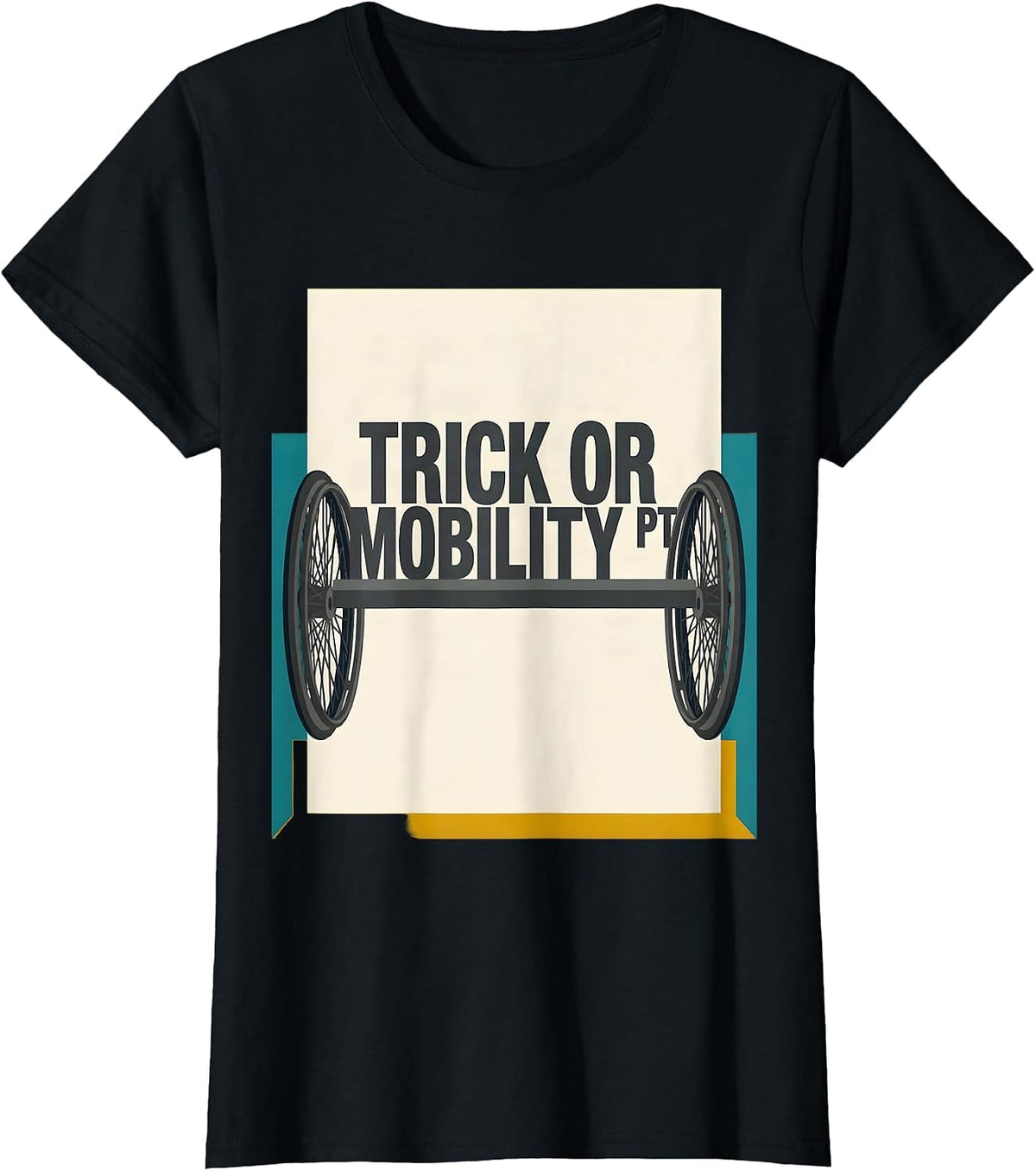 Trick Or Mobility PT Midcentury Modern Halloween Physical T-Shirt - Black